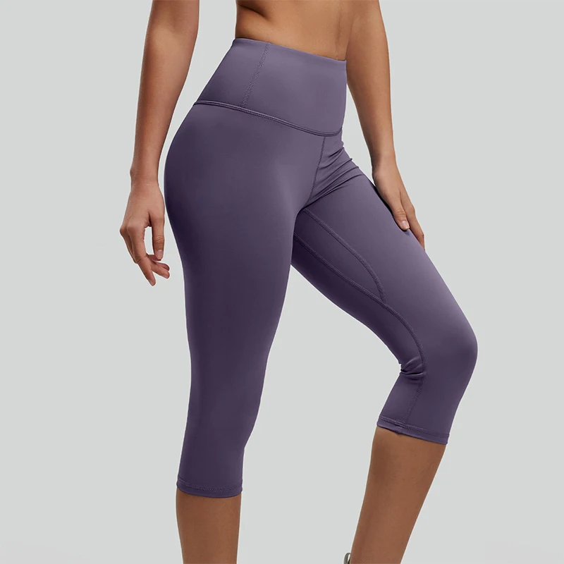 2026 Damen High-Waist Yoga Caprihosen Dehnbare Sport-Leggings mit Po-Lifting-Effekt Schnelltrocknende Atmungsaktive Hosen für Laufen und Fitness
