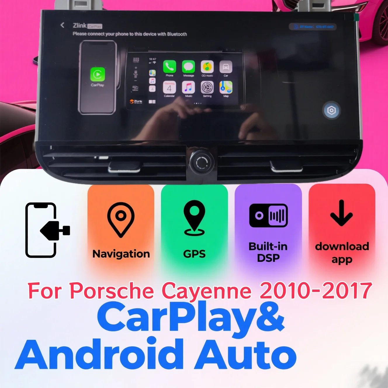 

GZ авто стерео Carplay Android 13 для Porsche Cayenne 2010-2017 автомобильный GPS-навигатор мультимедийное радио Qualcomm Media Satnav