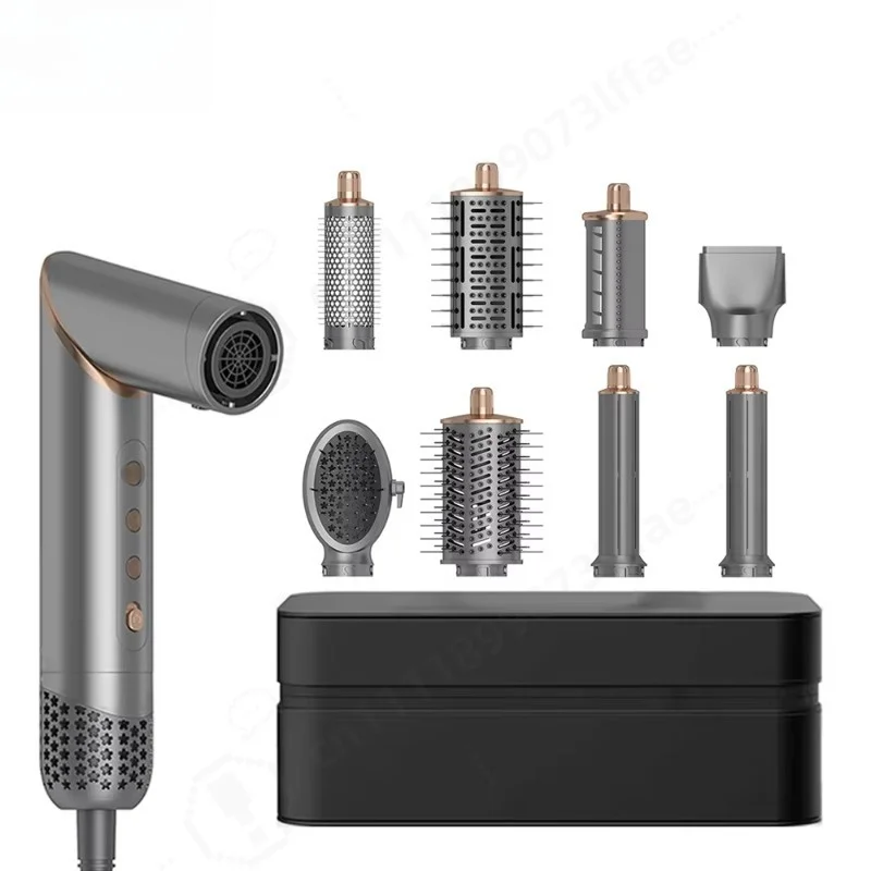 8‑in‑1 Multifunctional Hair Styling Tool, Foldable High‑Speed Negative Ion Hair Dryer, Auto Curling Styling Device 110000RPM