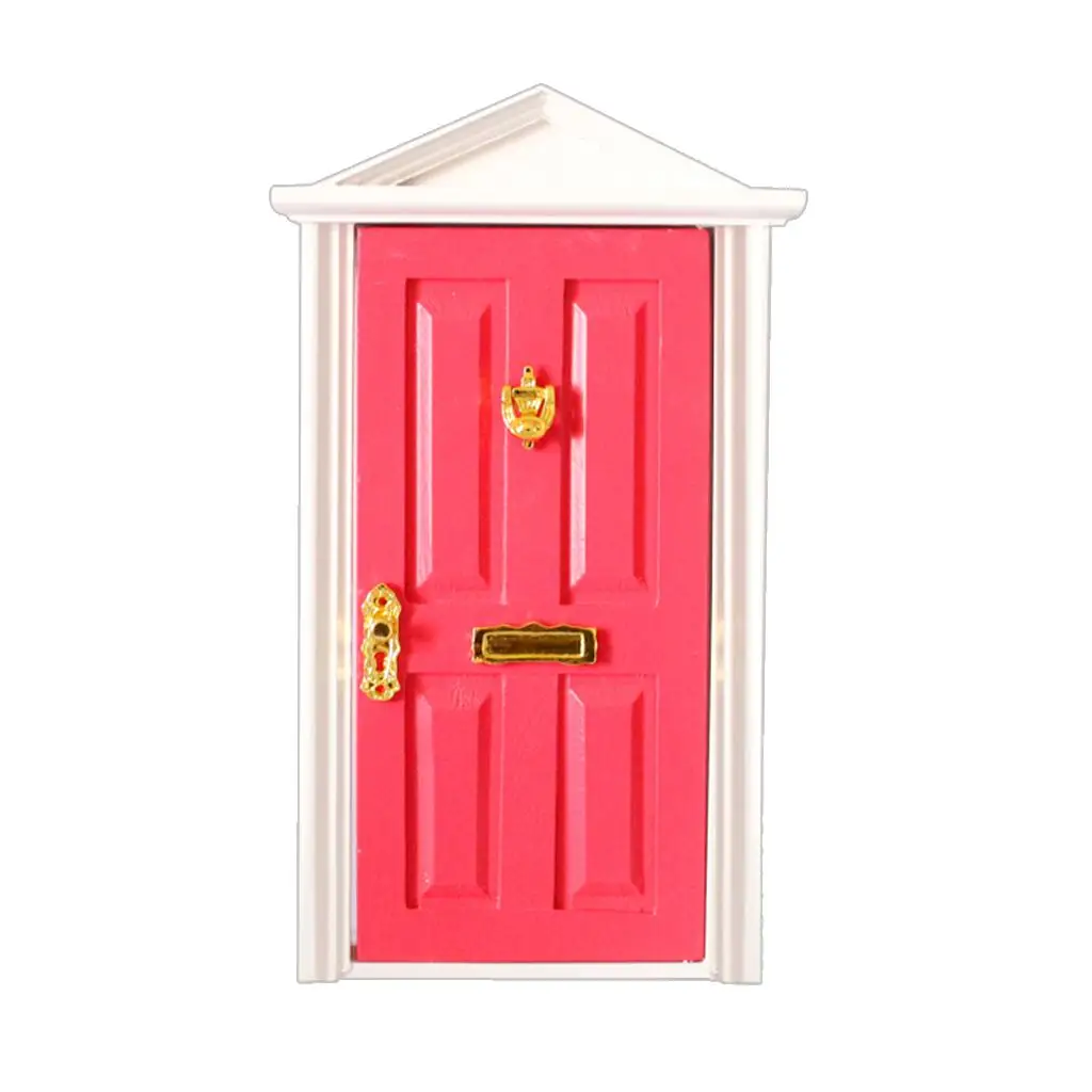 

1/12 Miniature Simulation Steepletop Door Dolls House Decors Model Toy