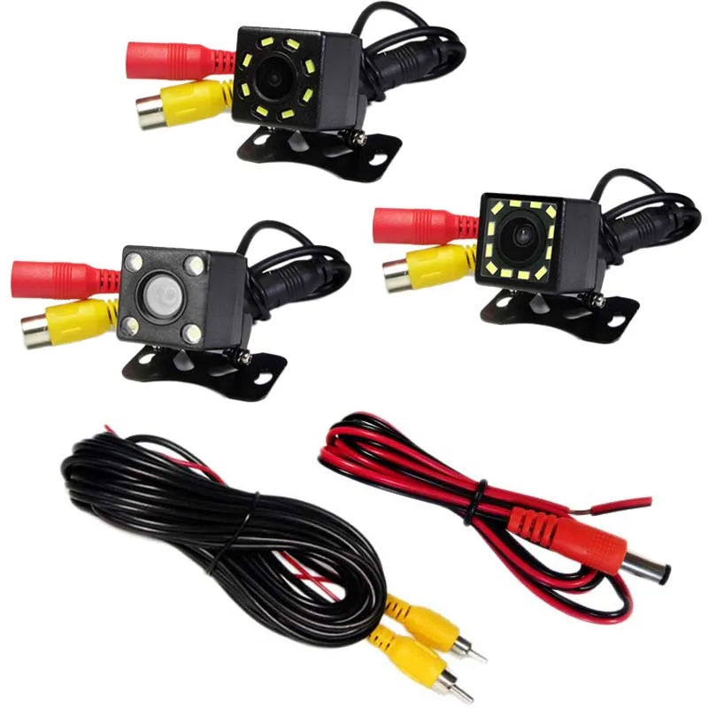 HD Car Rearview Camera Rear View Video Vehicle Camera Backup Reverse Camera 4/8/12 LED Night Vision Parking Camera