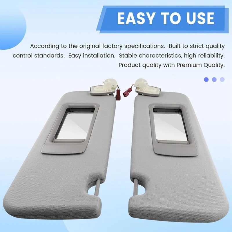 Super Sale Left +Right Car Interior Sun Visors for BMW 5 Series F10 F11 F18 2011-2015 Gray 51167248855 51167248856