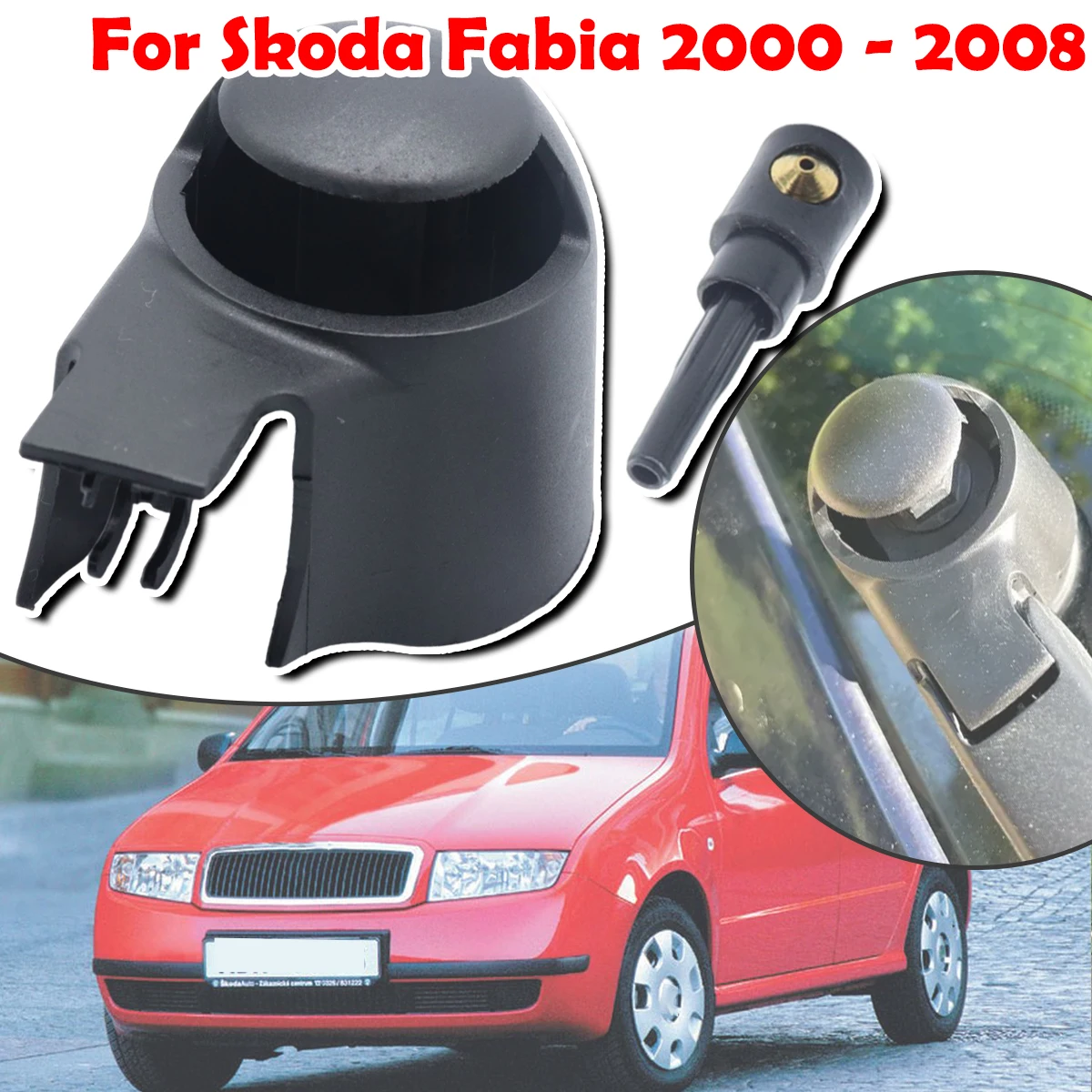 

Car Rear Windshield Window Wiper Arm Rocker Bolt Cover Cap Washer Jet Nozzle Accessories For Skoda Fabia 2000 2001 2002 - 2008