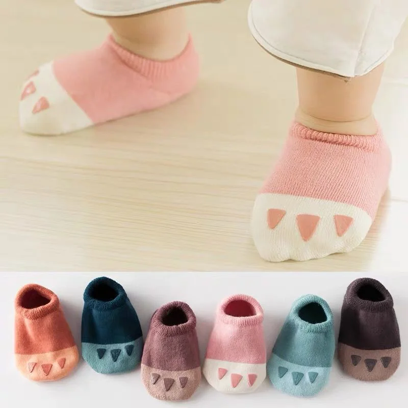 Anti-slip Kids Floor Socks 1-3year Children Early Education Walking Sock Covers Cotton Newborn Footwear Cartoon Baby Boat Socks
