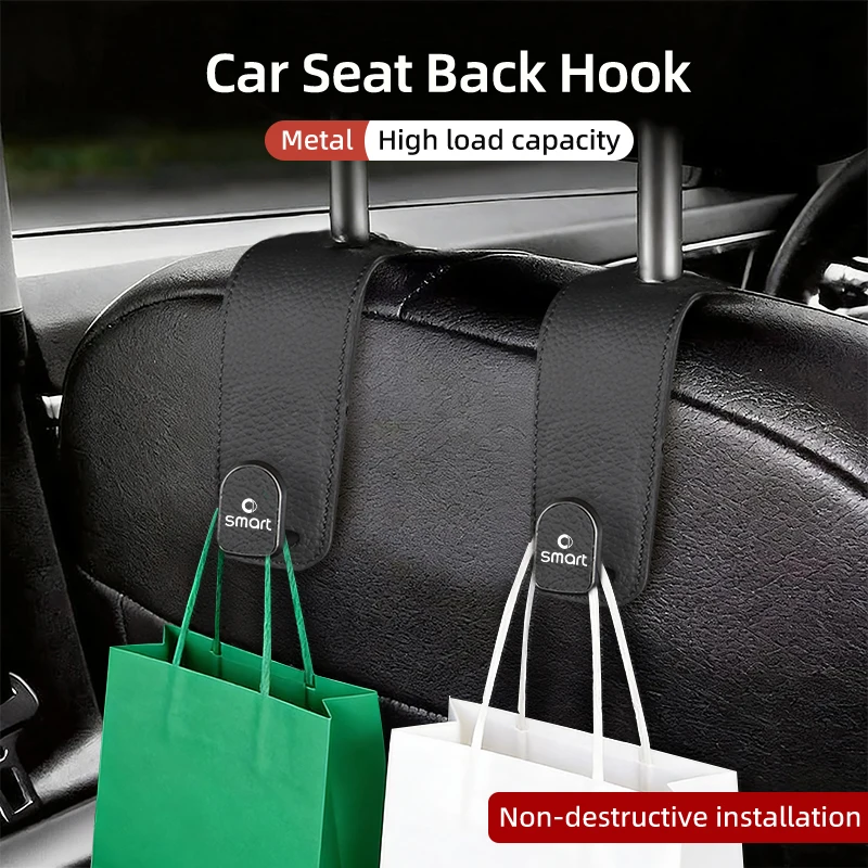 Car Seat Back Headrest Hook Bags Clip Hanger Auto Interior Accessories For Smart Fortwo 451 450 453 Forfour EQ Cabrio Crossblade