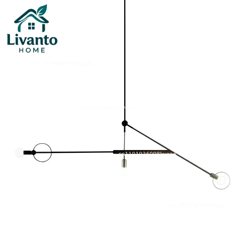 

Multiple Linear Droplight Nordic Pipe Erected Geometric chandelier LED Hanglamp Modern Black Paint Industrial Iron Geometry