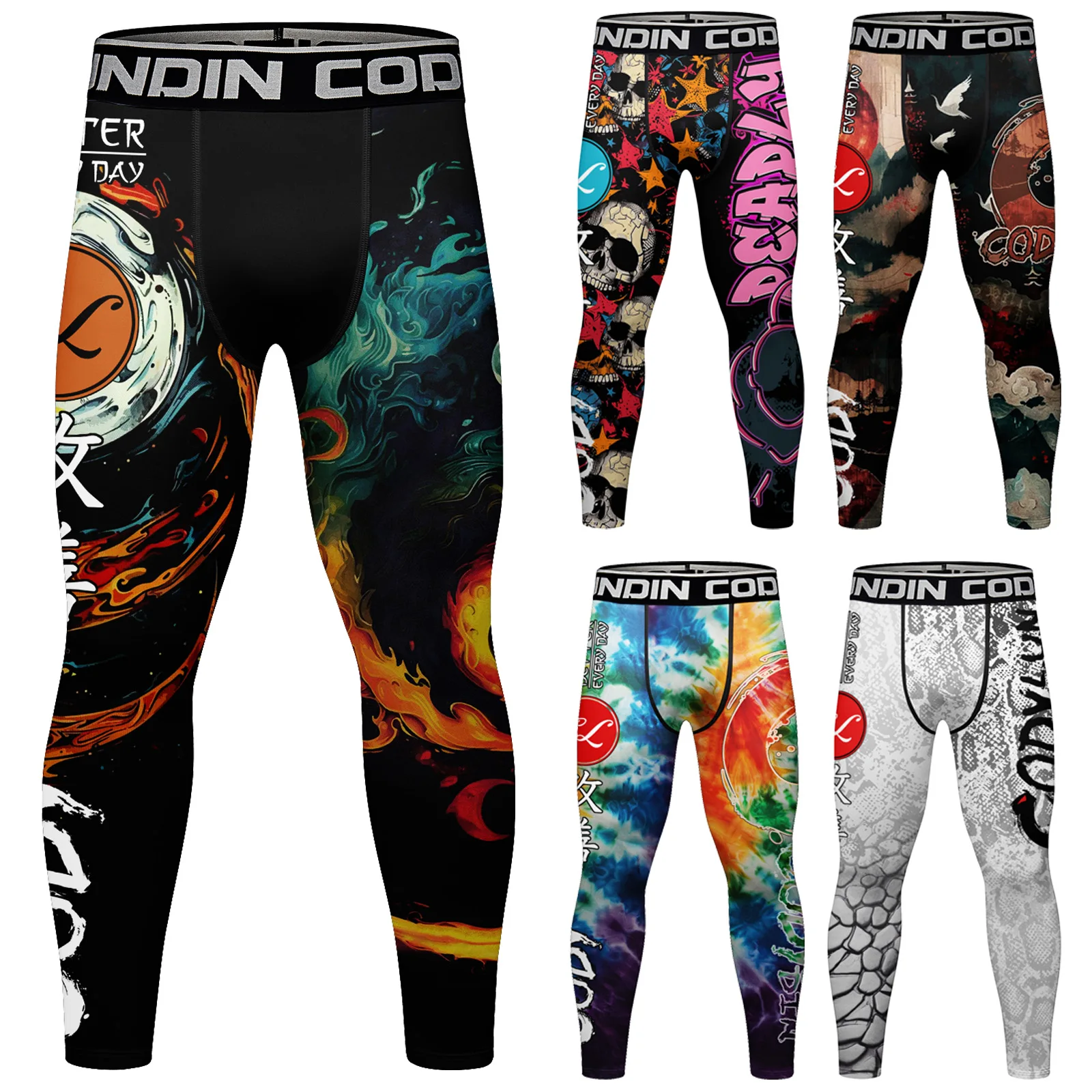 Guangzhou Factory Price Compression Tights workout pants men elastic band pant rash guard leggings mens mma grappling bjj spats