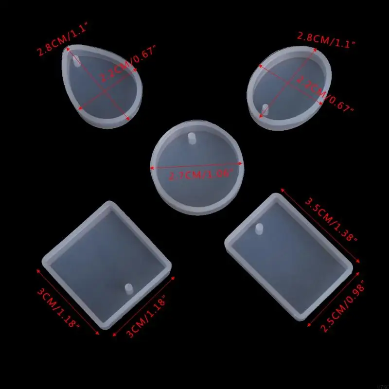 U75c Round Water Gerderfrop Rectangle Stampo fai -da -te Disina epossidica Torchia in silicone stampo ciondolo natale per
