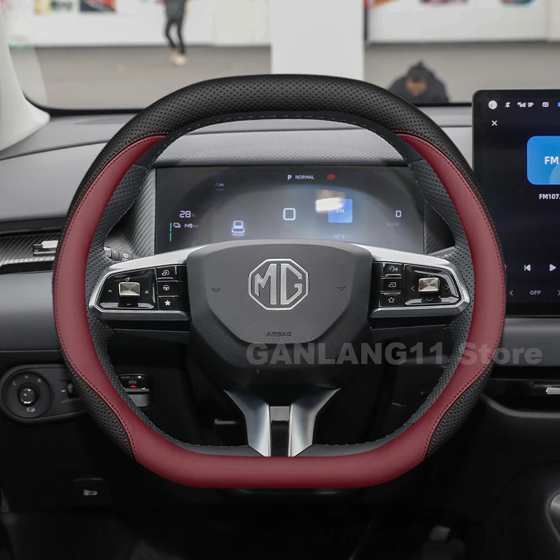 

Leather Car Steering Wheel Cover For MG ES5 MG 4 ONE HS 2024 2025 2026 Covers For Covers Auto interior MG ES5 Accessories 2025