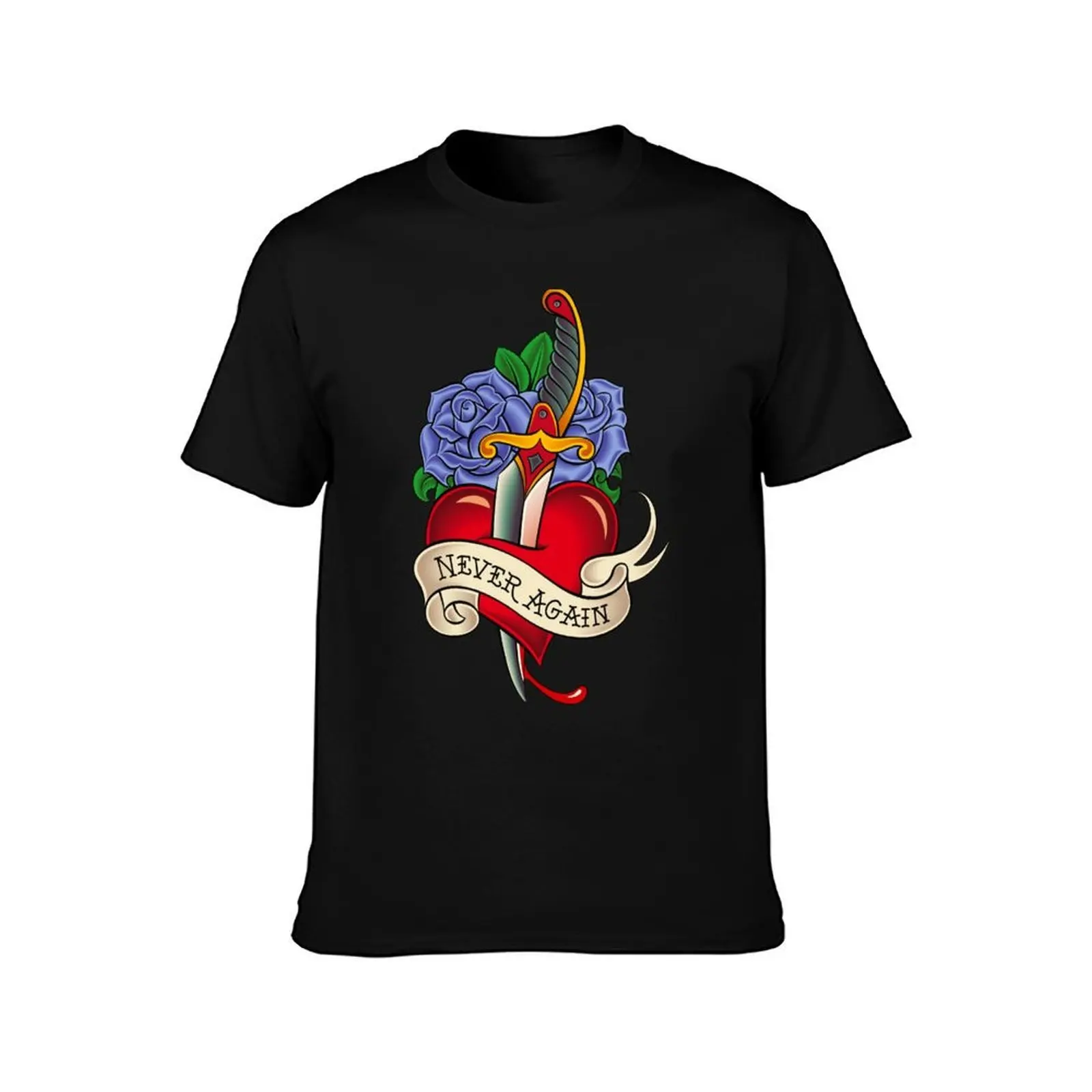 The bleeding heart T-Shirt, Summer Casual Cotton Tee, Oversized Streetwear Tops, Vintage Graphic Print, Loose Fit Short Sleeve