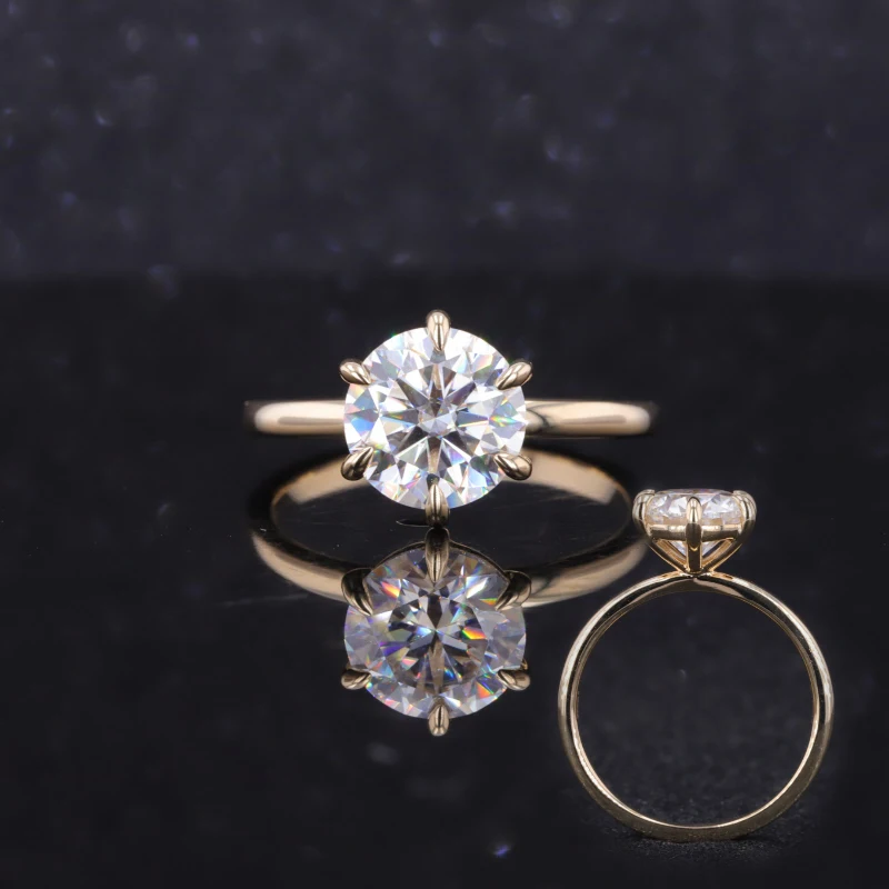 

9k Yellow Gold 2ct Moissanite Stone DEF VVS Engagement Ring For Women