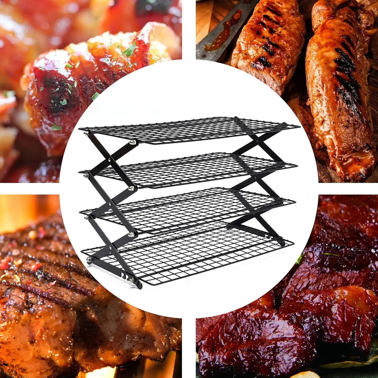 4 Tier Collapsible Cooling Rack for Outdoor Adventures