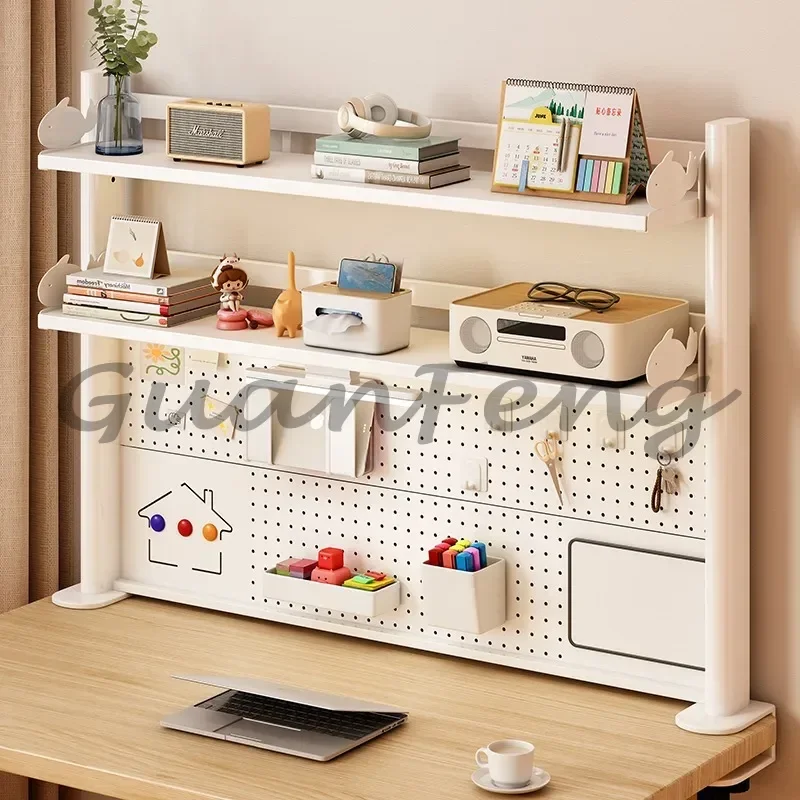 Multi-Functional Wrought Iron Desktop Storage Rack Perforated Multi-Layer Organizer for Multi-Scenario Desktop Storage