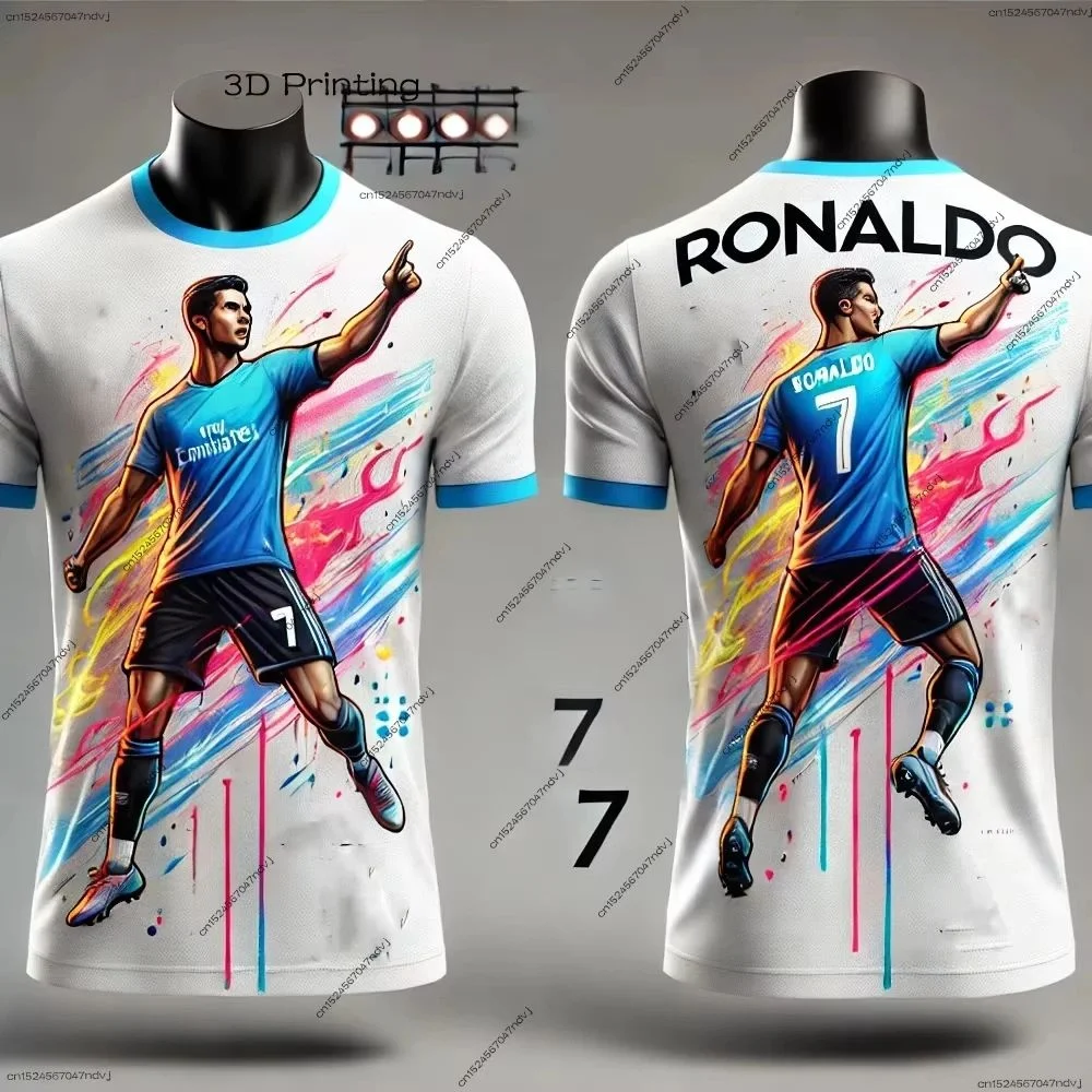 2025 New Cristiano Ronaldo Special Edition No. 7 Football Jersey Kids Football Training Suit Adult Men's Football Sports T-Shirt view 3