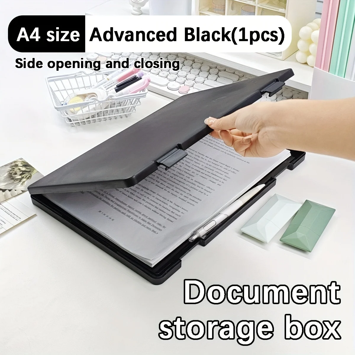 حامل ملفات متعدد الوظائف، ووسادة كتابة، ومشبك مستندات، ومنظم أوراق الاختبار، وتخزين العقد للوازم المكتبية #1