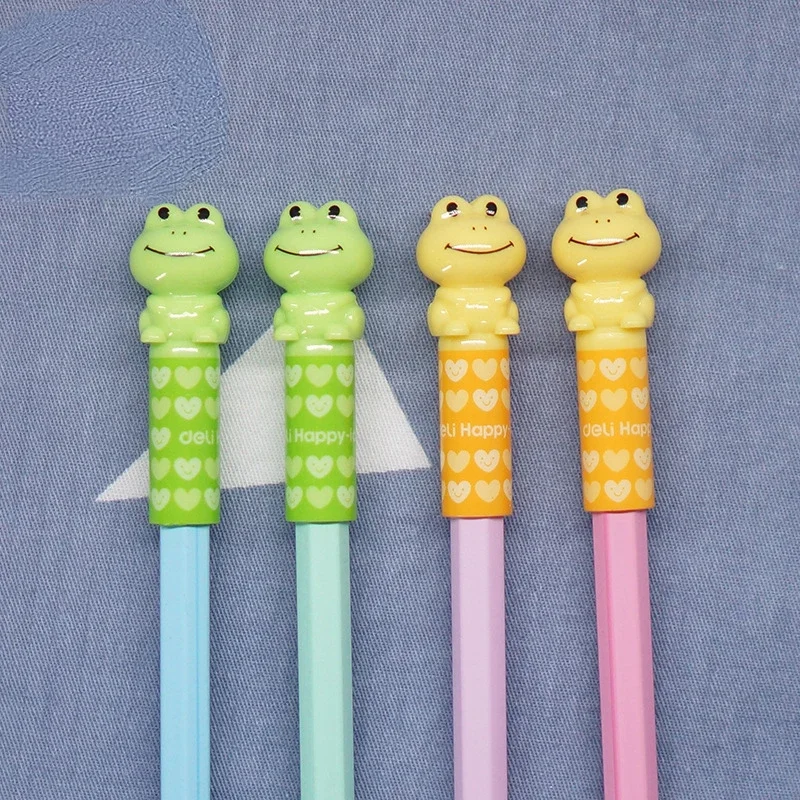 Cute Pencil Cap Kawaii Stationery Plastic Pencil Protection Cap Pencil Extender Pen Topper School Office Supplies Cheaper Item