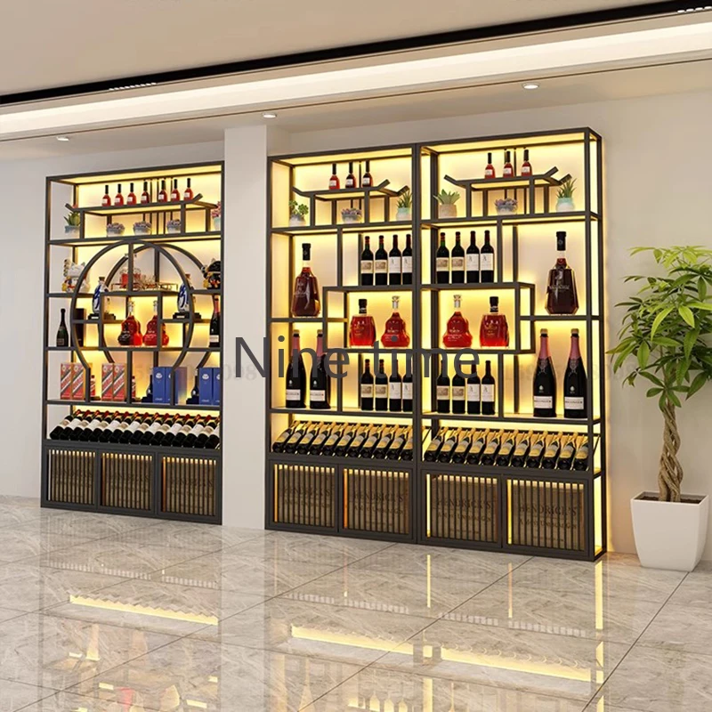 Holder Placard Bar Cabinets Retail Hotel Lobby Industrial Wine Racks Cocktails Traditional Adega Barzinho Restaurant Furniture