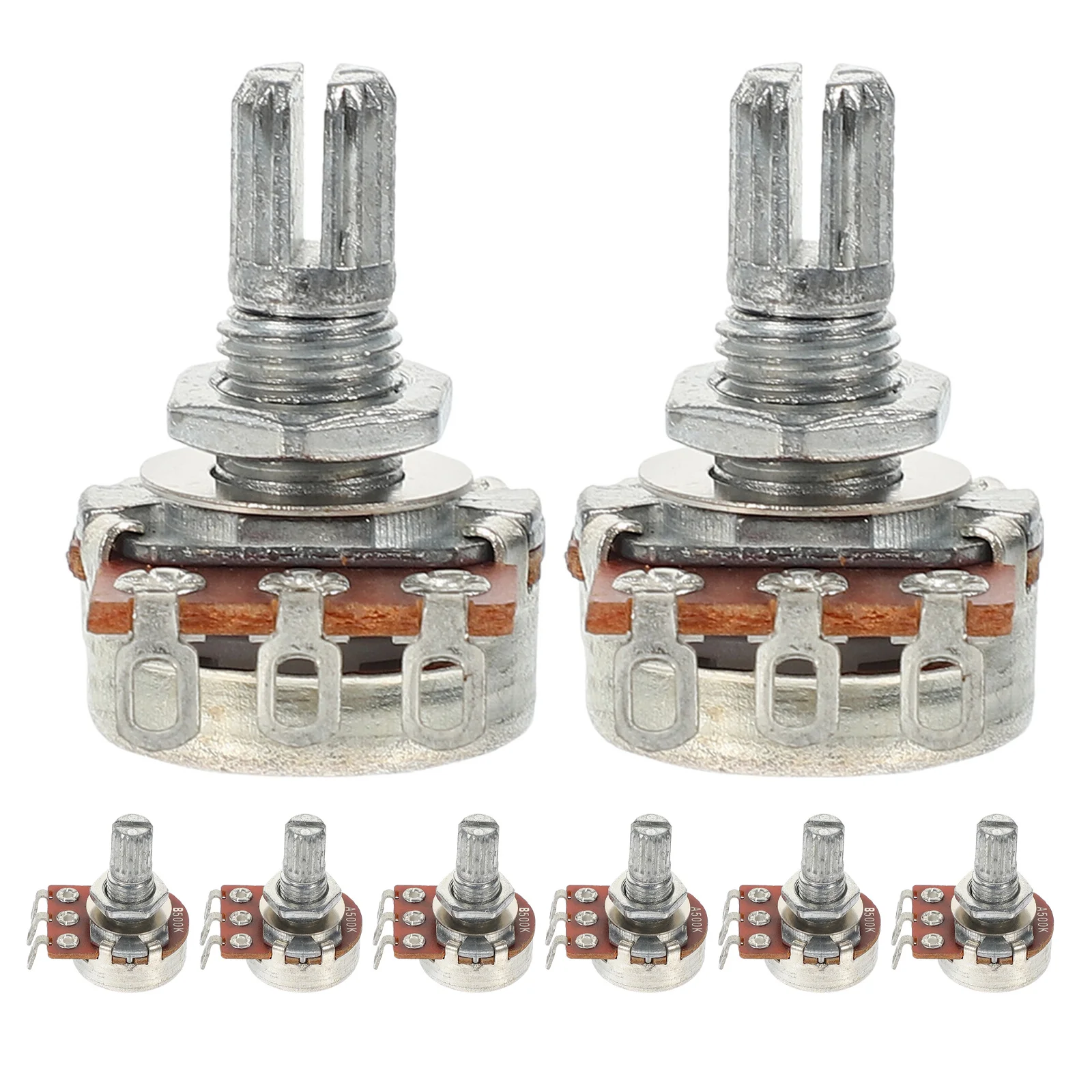 

8Pcs Guitar Audio Volume Potentiometer Short Shaft Split Shaft Replacement for Electric Bass Guitar Parts Repair Kit