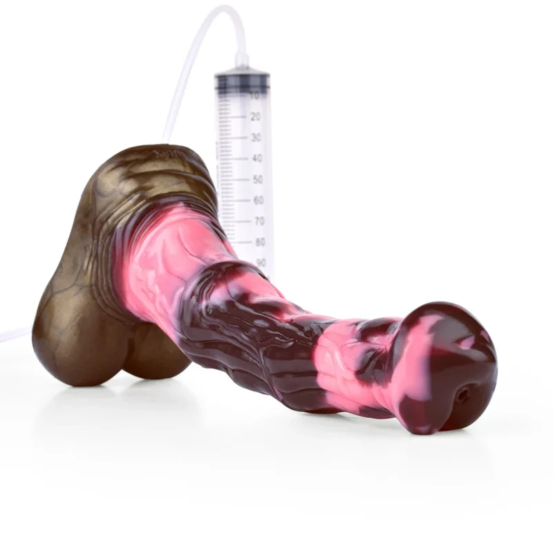 FAAK Fantasy Realistic Horse Knot Ejaculation  Silicone Squirting Penis Large Anal Plug Sex Toys For Women Men Big Dong