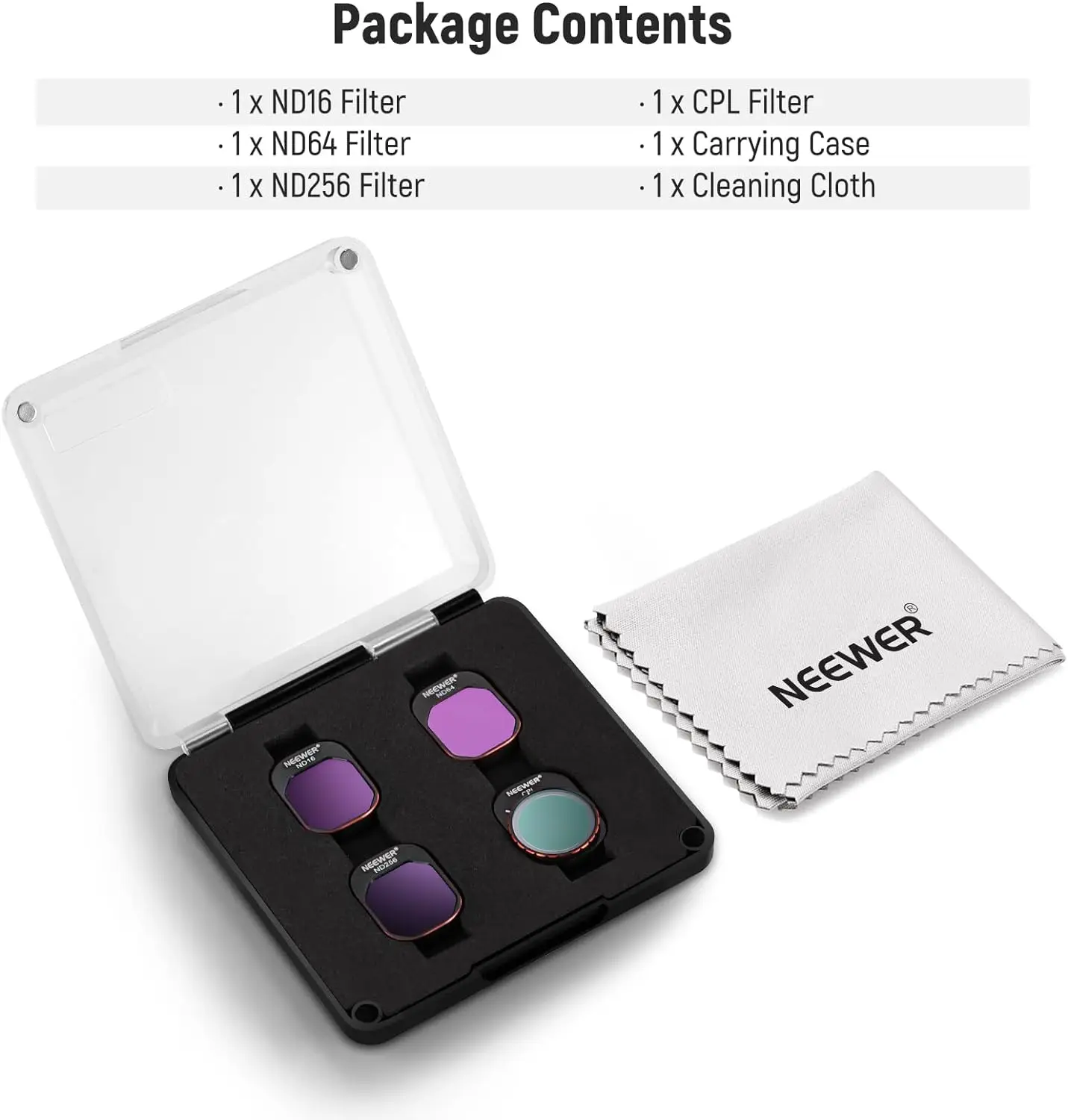 Imagem -06 - Neewer-nd e Filtro Cpl Conjunto com Moldura de Alumínio Drone Lens Acessórios Dji Mini Pro Pack Nd16 Nd64 Nd256