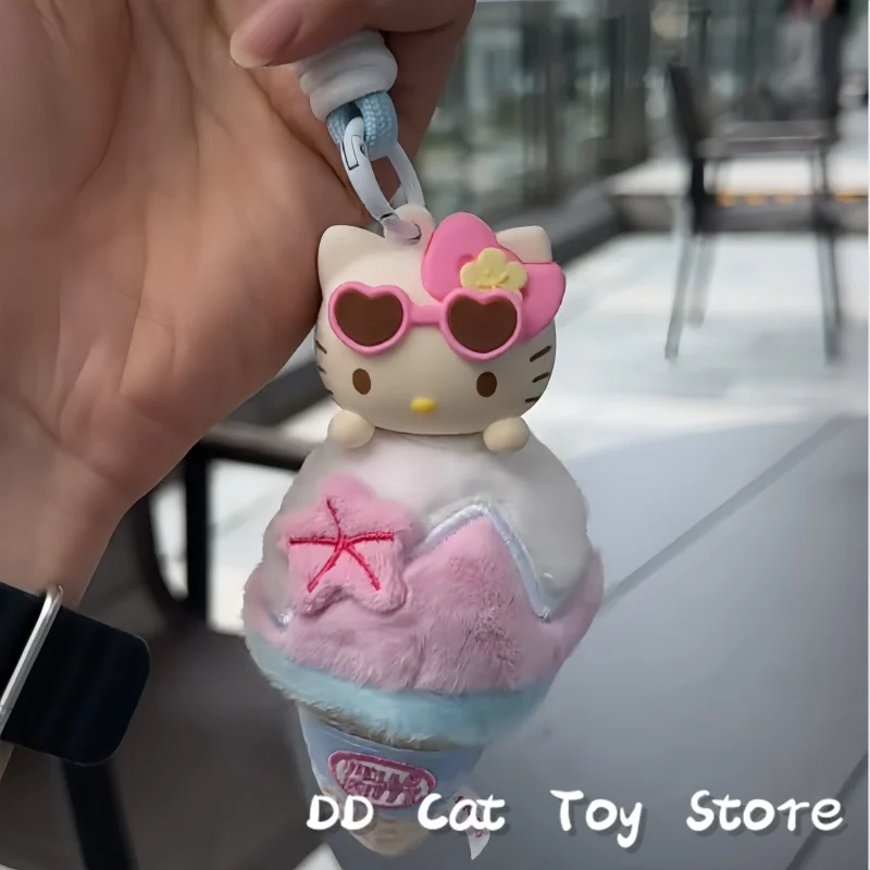

В наличии, натуральная Sanrio Hello Kitty, летняя черная кожаная серия, слепая коробка, сумка для ароматерапии, подвеска, милая коробка-сюрприз, подарок на день рождения