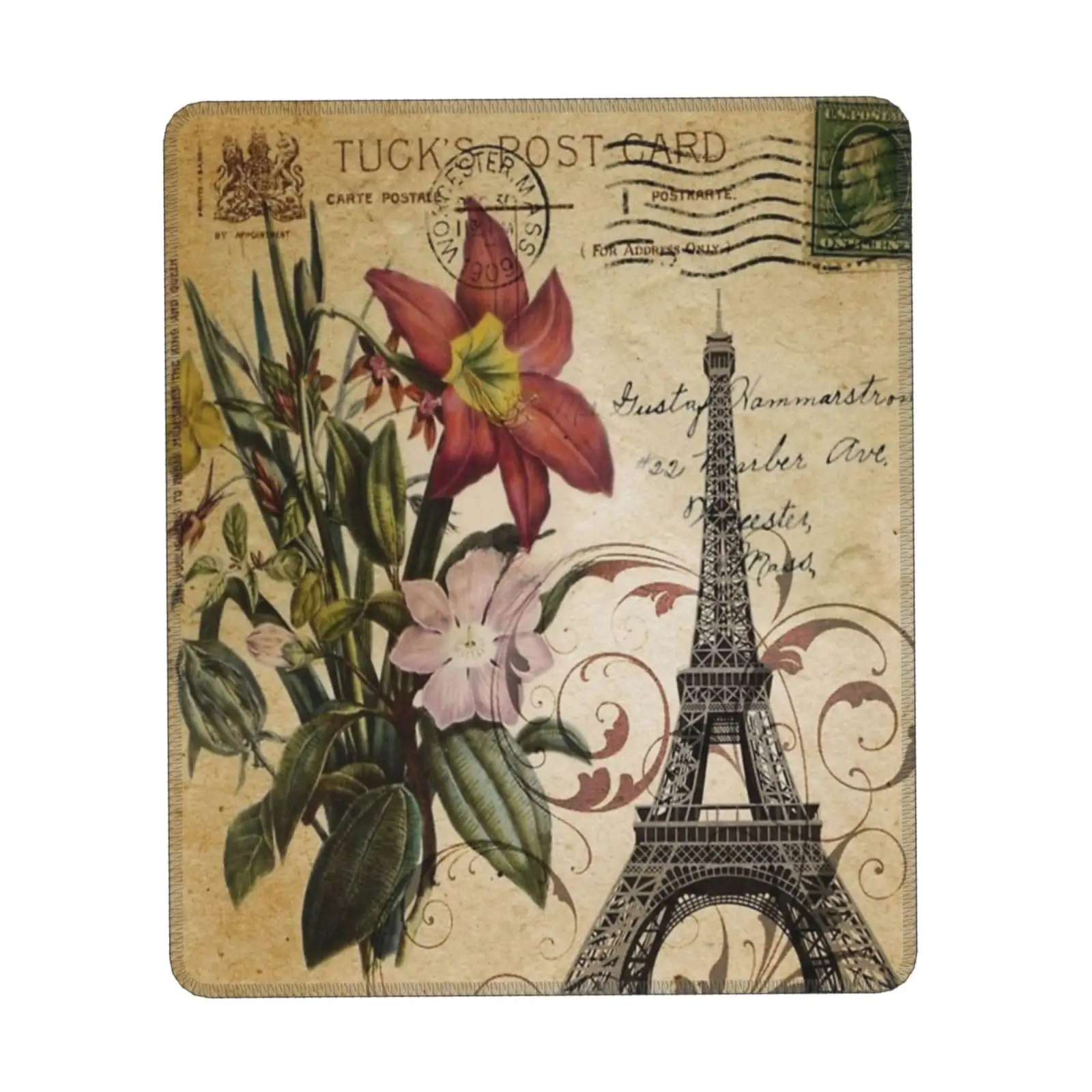 

High Quality Vintage Eiffel Tower Printing Lock Edge Gaming Mousepad Gamer Mouse Mat Keyboard Mats Desk Pad Mousepads 18x22cm