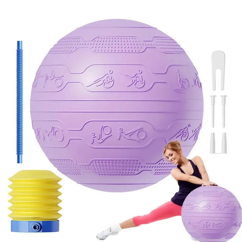 

Pilates Ball Inflatable Stability Ball Multi-purpose Home Workout Equipment Heavy Duty Exercising Accessories For Gym Studio