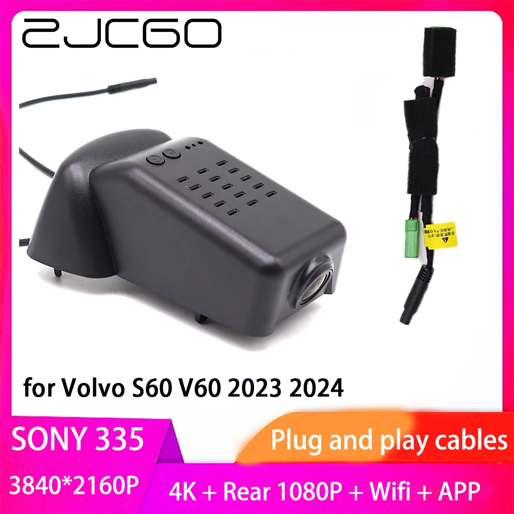 

ZJCGO Plug and Play DVR Dash Cam UHD 4K 2160P Video Recorder for Volvo S60 V60 2023 2024