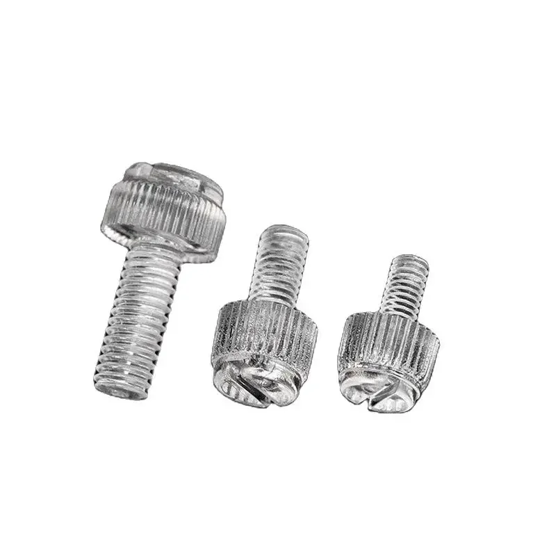 1000PCS M4 Transparent Acrylic PC Thumb Screw Anti Rusted Clear Computer Polycarbonate Knurl Hand Screw Length 6/8/10/12/16/20