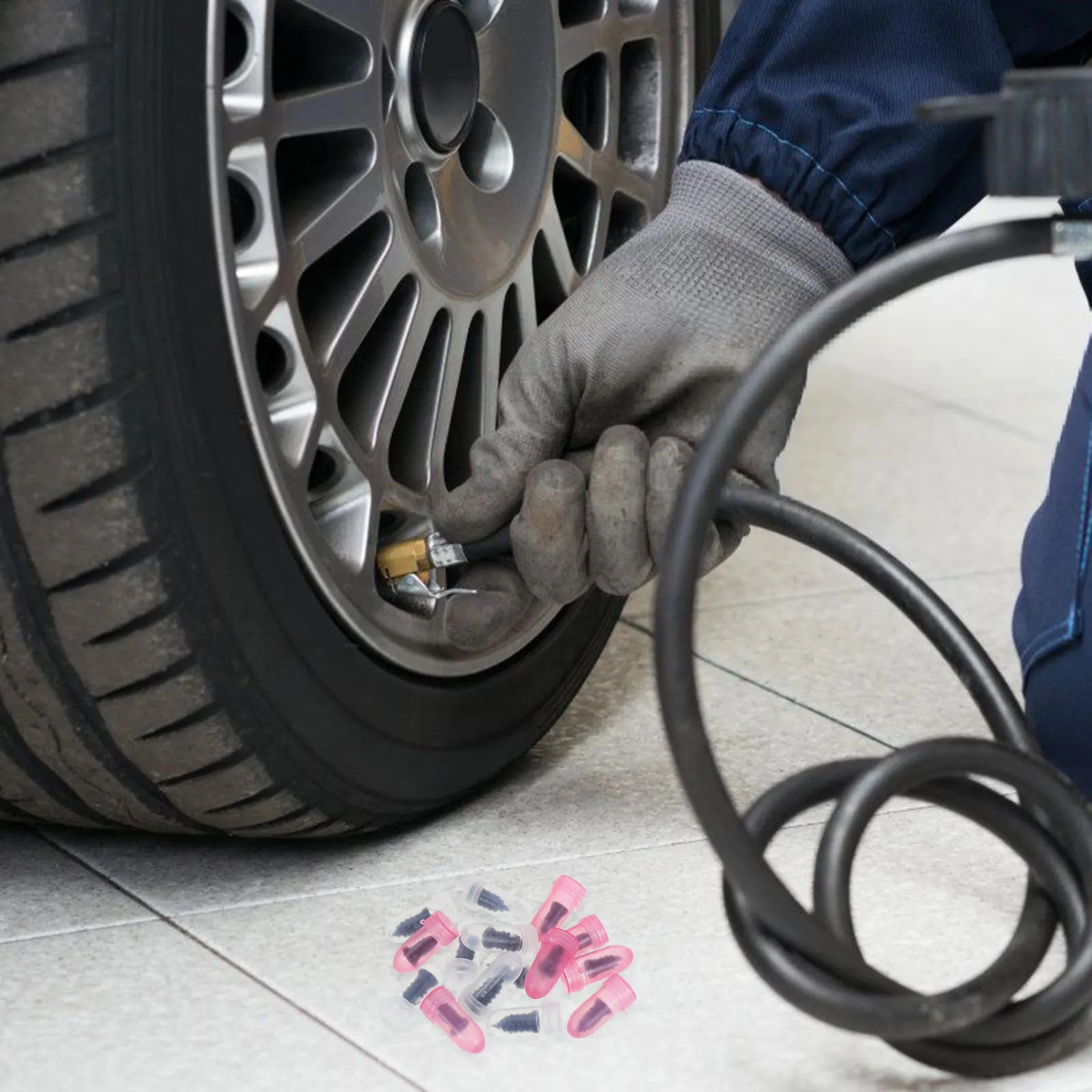 

1Set Vacuum Tire Repair Kit Quick Puncture Fix Self-Service Roadside Car Motorcycle Atv Truck Tubeless Tire Repair Screw Plugs