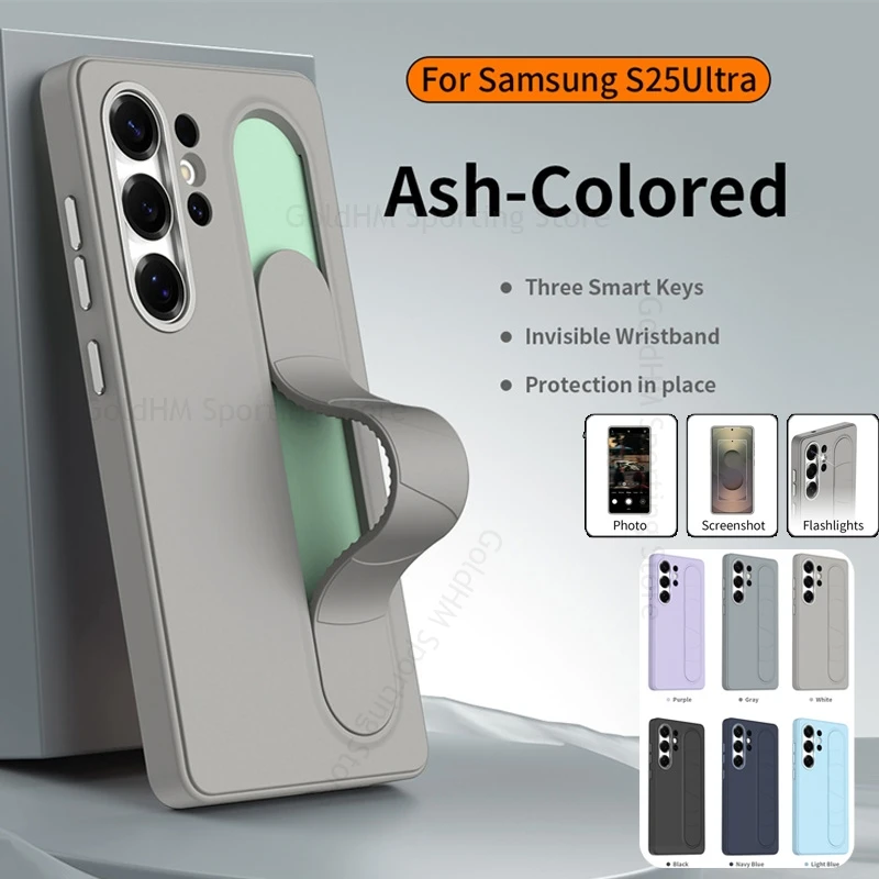 

Силиконовый браслет Smart Control с подставкой для Samsung S25 Ultra 5G, чехол с кнопкой на запястье для Galaxy S24 Ultra S25 Plus