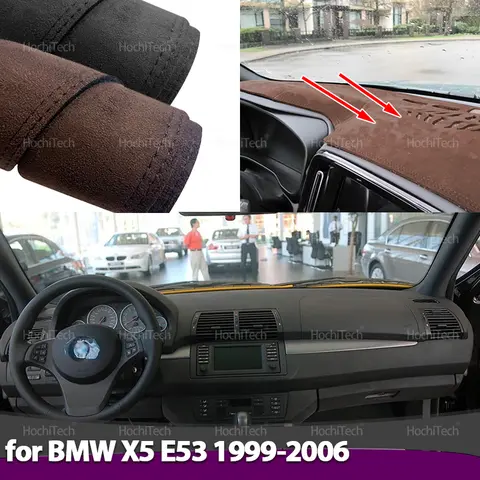For BMW X5 E53 1999-2006 Car Non Slip Mat Suede Leather Car Dashboard Cover Mat Dashmat Protect Carpet Accessories LHD RHD