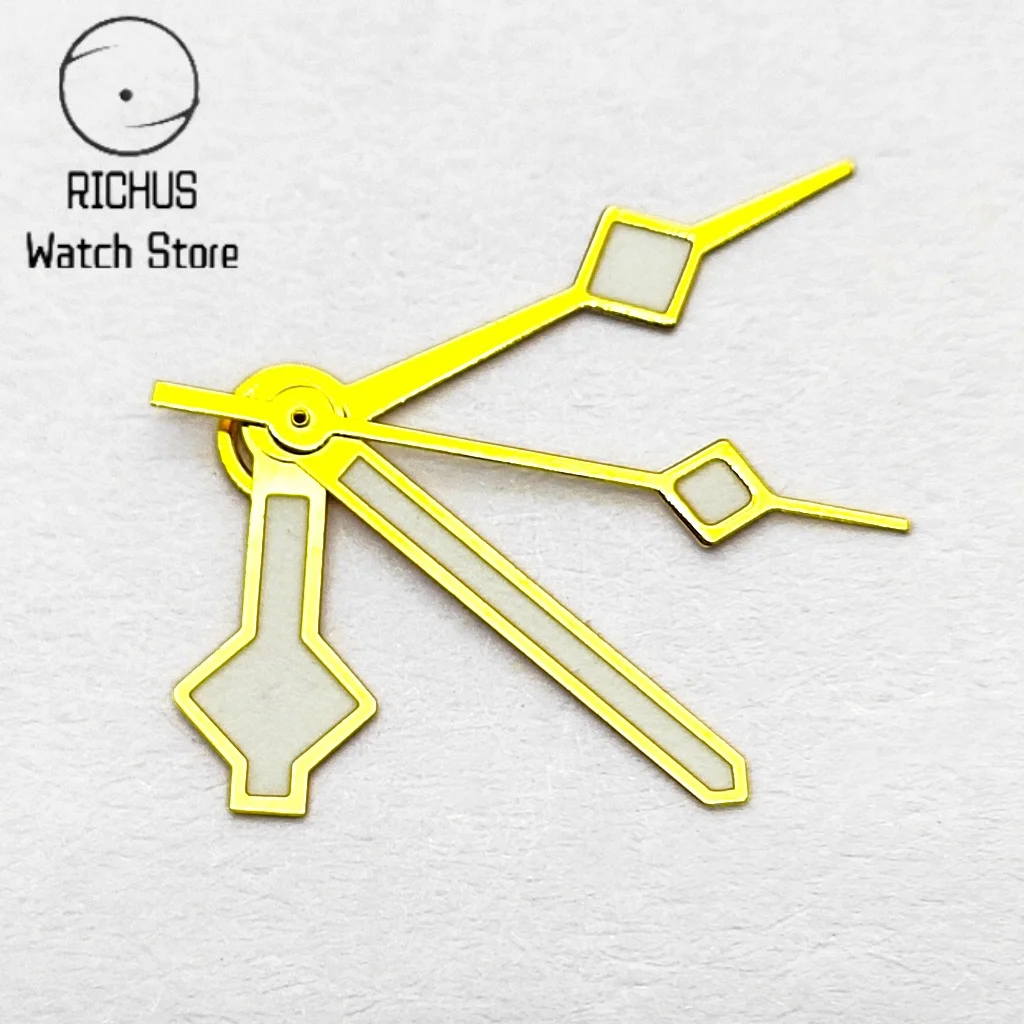 RICHUS NH34 ساعة يد متعددة الألوان الملمس الأخضر مضيئة الأيدي مناسبة ل NH34 ساعة يد تعمل بالحركة الملحقات