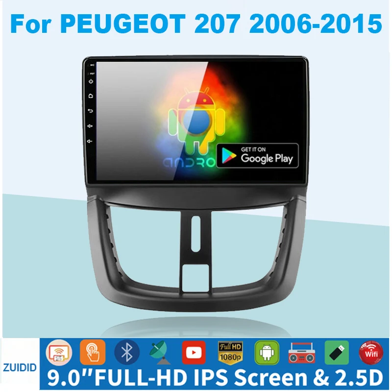 

2G+32G Android 10 For PEUGEOT 207 2006 - 2015 Car Radio Multimedia Video Player Navigation GPS 2 din dvd