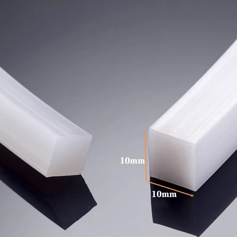 Square Solid Silicone Sealing Strip Rectangle White Silicone Cord Rubber Strip Anti-aging High Temperature Resistant