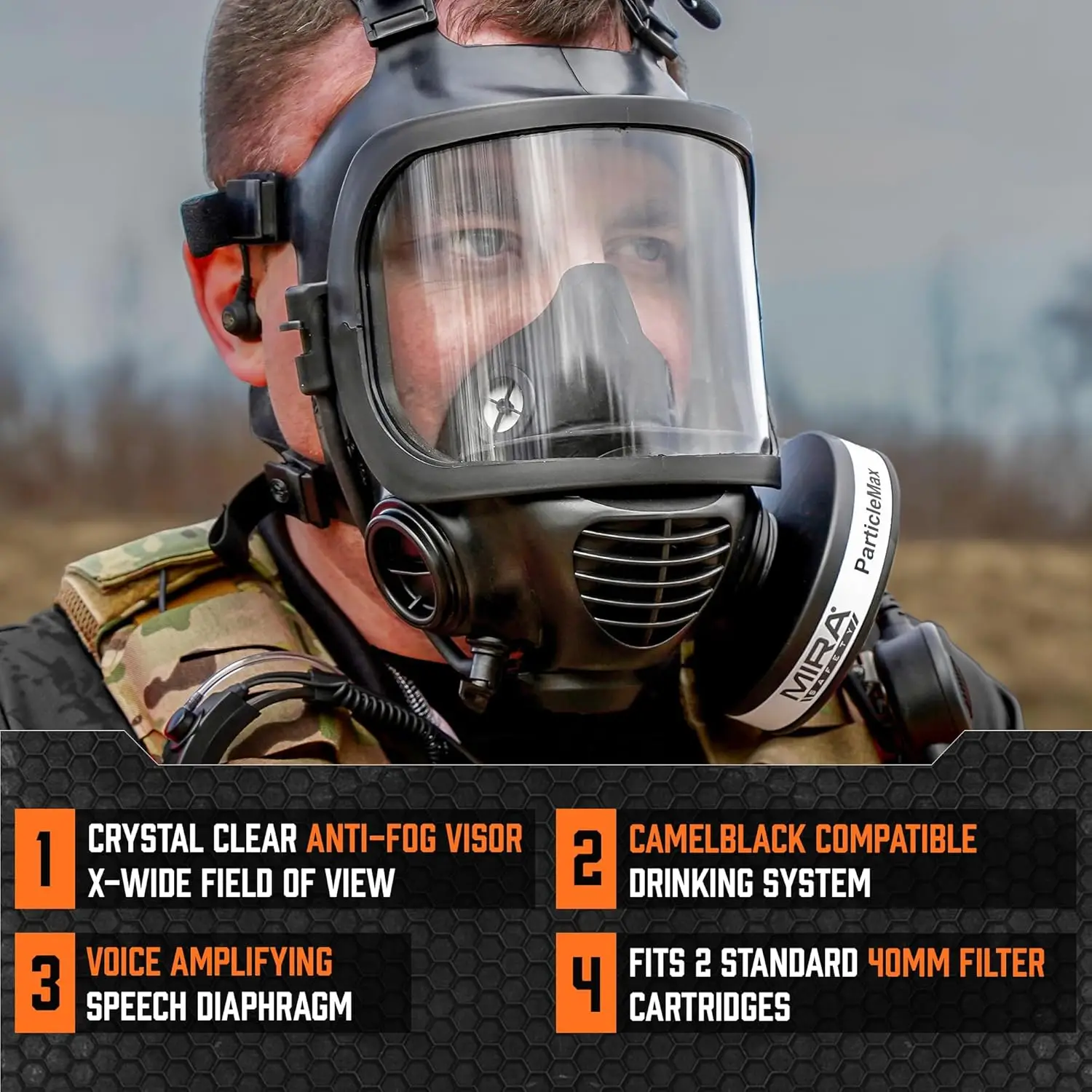 MIRA SAFETY M CBRN Full Face Reusable Respirator-Mask