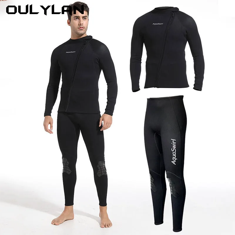 

1.5MM Diving Suit Women's Full Set Split Men's Long Sleeve Sunscreen Snorkeling Suit Surfing Suit for Cold Protection and Warmth