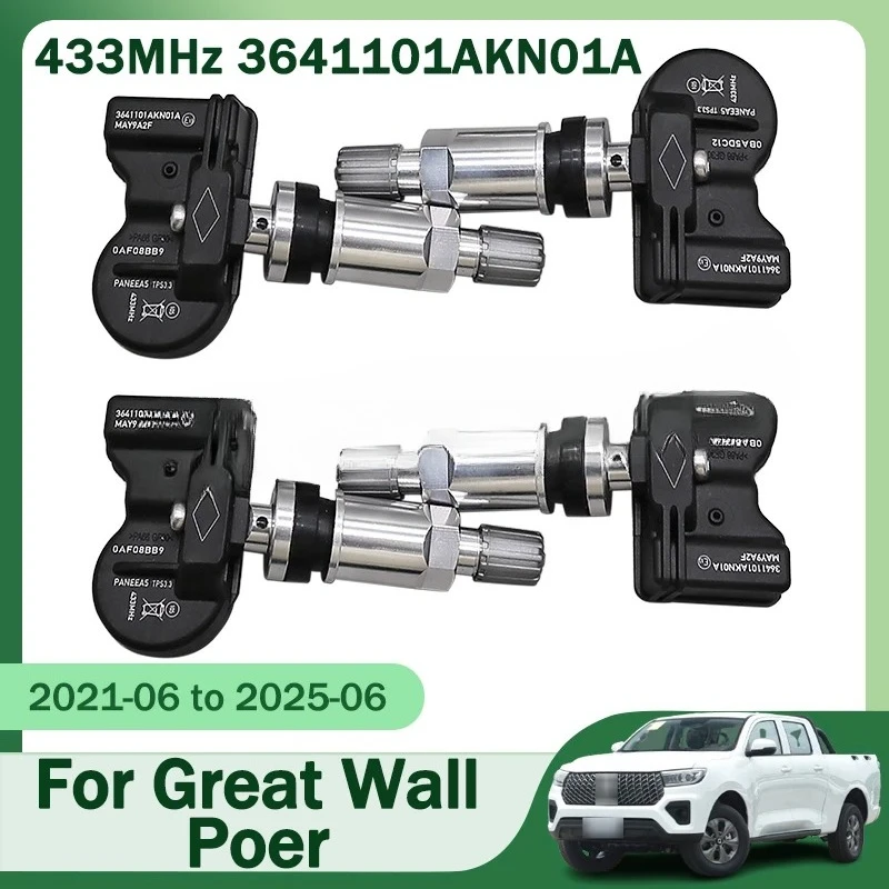 

1/4pcs 3641101AKN01A TPMS Tire Pressure Monitor System For Great Wall Poer Tank 300 Wey 05 Wey Mocha Hi4-T ORA Black Cat 433MHz