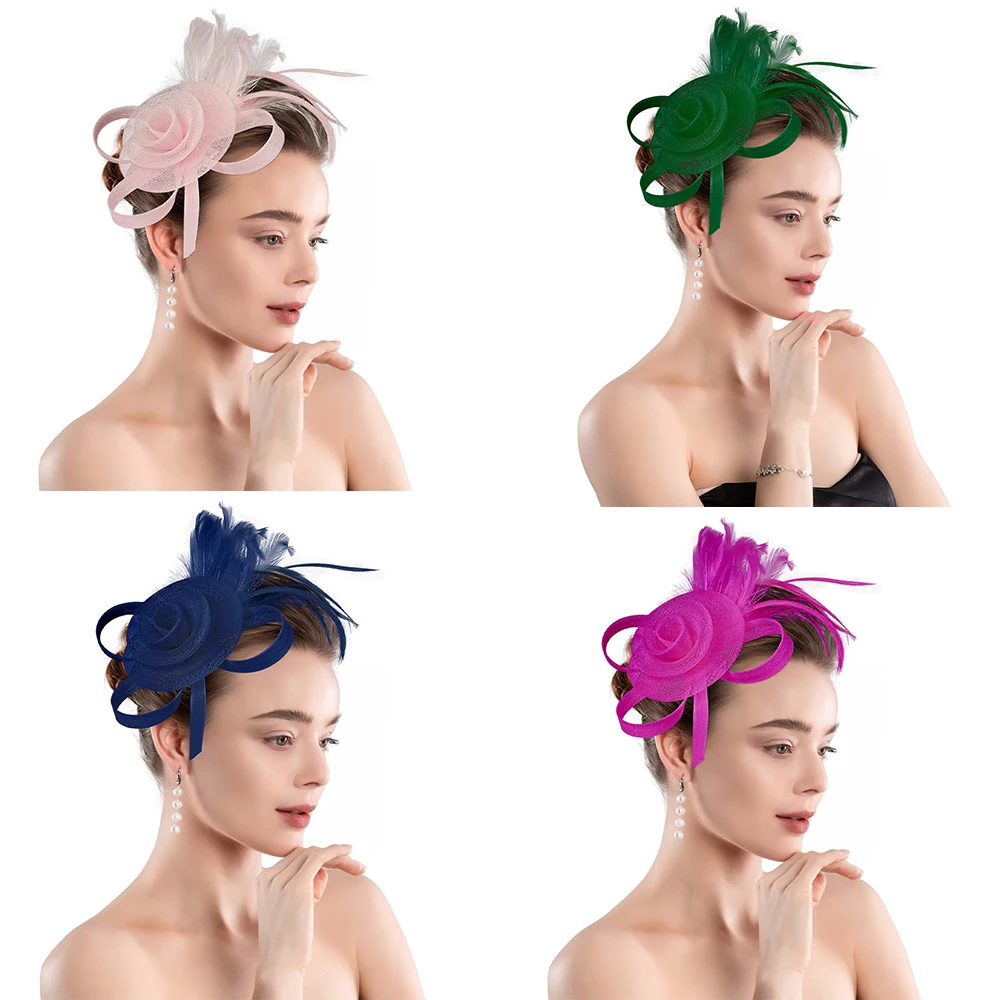 

Fascinators for Women Tea Party Hats for Women Fascinator Church Hat with Clip for Cocktail Wedding