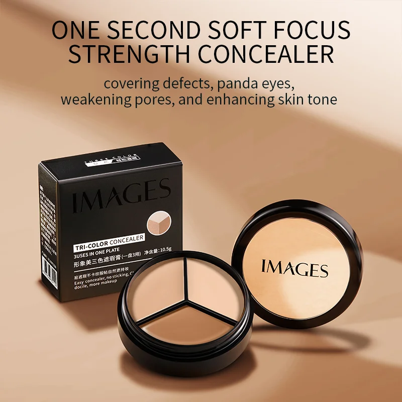 

3 Color Concealer Palette Cream Base Full Coverage Cover Acne Spots Dark Circles Facial Makeup Foundation Cosmetic