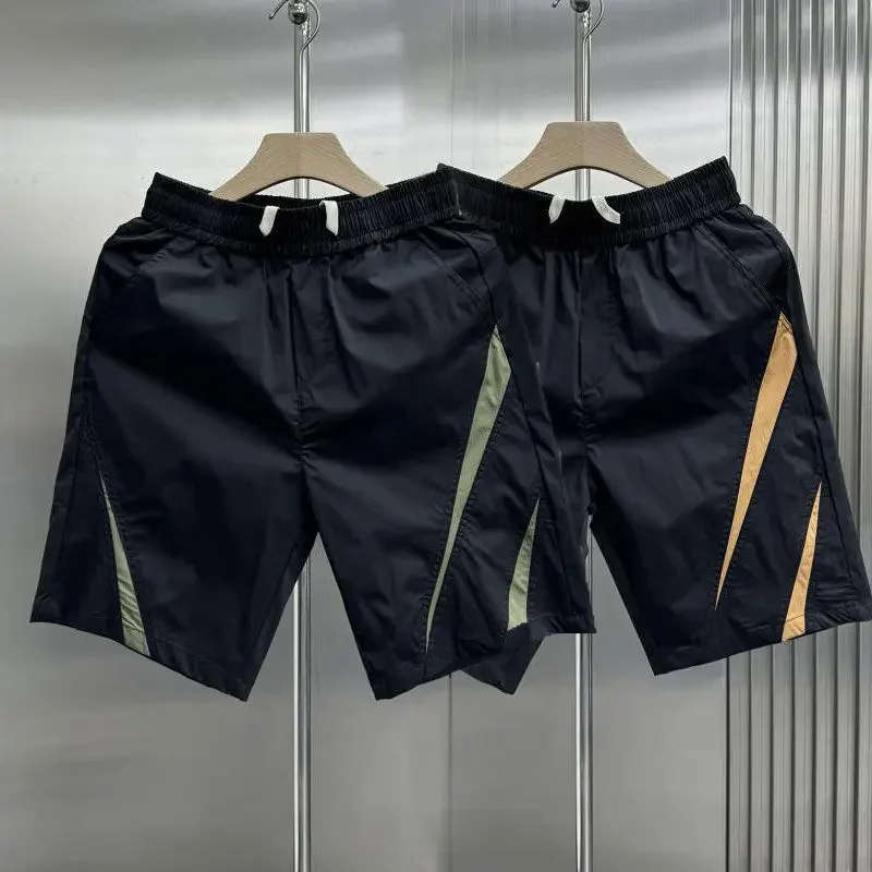 Мужские шорты с карманами, широкие мешковатые пляжные шорты, свободные мужские короткие брюки на шнурке, быстросохнущие, новинка в корейском стиле, повседневные Xl