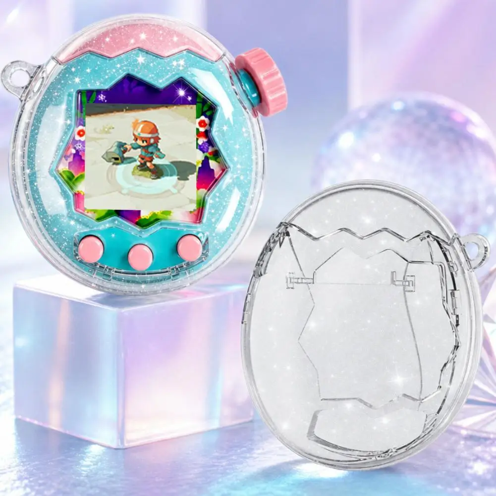 For Tamagotchi Paradise Clear / Clear Glitter Protective Case PC Shockproof Cover Waterproof Scratch Resistant Protector Shell