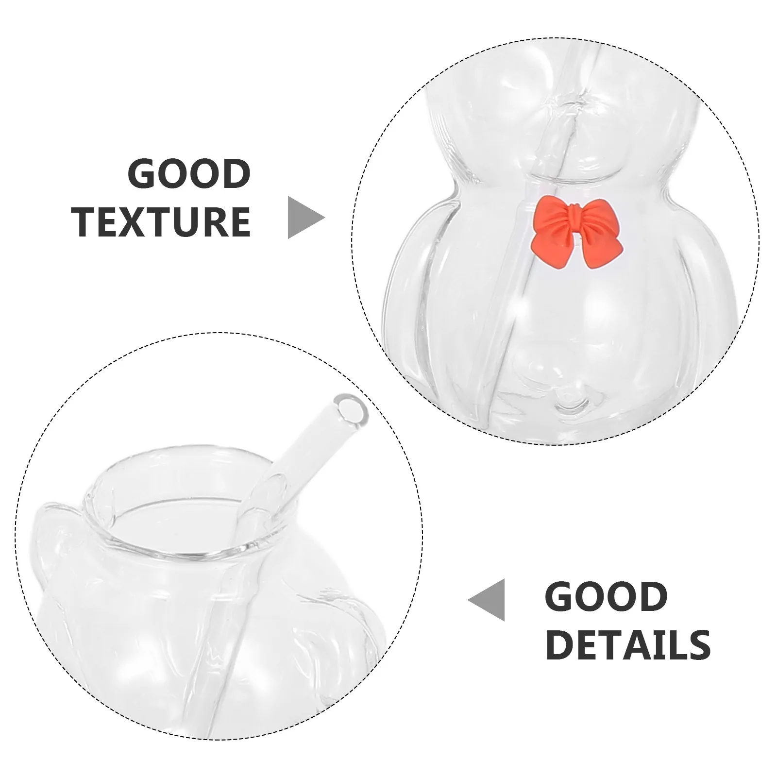 4Pcs Bear Straw Cups Animal Shaped Glass Mug Party Decor Home Use Cute Drinkware Iced Coffee Juice Glass Bear Cup - view 5