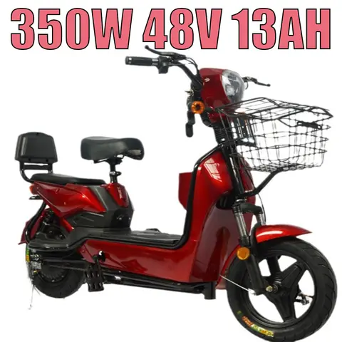 Elmotorcykel 350W48V12AH Resande tvåhjuling med baksäte Elfordon LED Elscooter Vuxen Stadspendling Liten 6 best sales motorcykel elektrisk skoter - №2