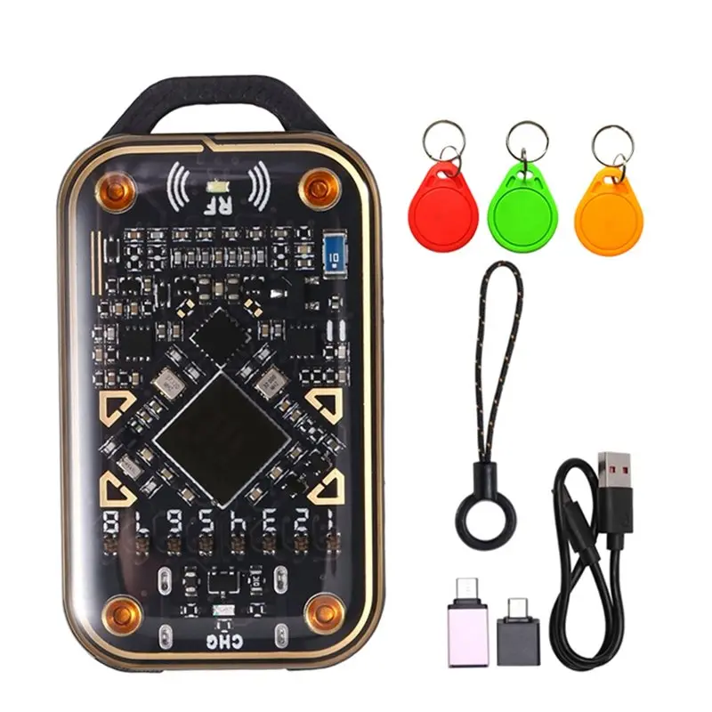 ab25-カメレオンv30：rfidスマートチップエミュレーター（読み書き機能付き）＋3xuidキーチェーン型スマートカードリーダー、id-icスマートカードタグコピー機