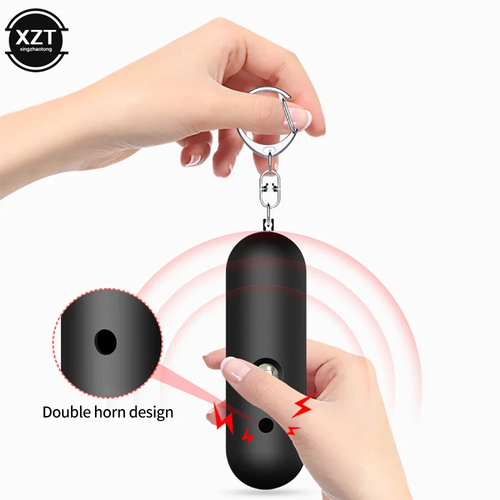 Imagem -04 - Led Double Horn Self-defense Keychain para Mulheres Alarme Pessoal Hunter Signal Abs Auto Defesa para Meninas Idosos