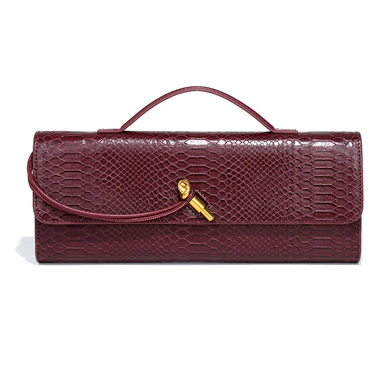 NONE Long Evening Handbag Crocodile Pattern 4