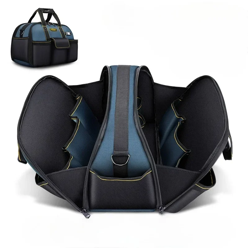 

Canvas Electrical Tool Bag Multi-layer Multi-functional Woodworking Tools Storage Wear-resistant Portable Large Capacity Bag
