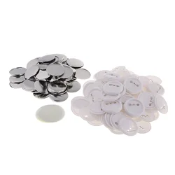 100 Sets 58mm Round Pin Badge Button Parts Supplies for Button Maker Badge