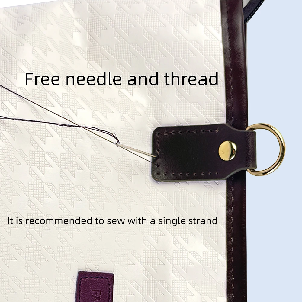 Hand Sewn Genuine Leather DIY Square Head Bag Pieces Replacement Strap Connectors Bag Buckle Accessories